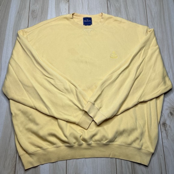 Faconnable Men's Crew Neck 100% Cotton Sweater Yellow Size XXL Hong Kong - Picture 1 of 11